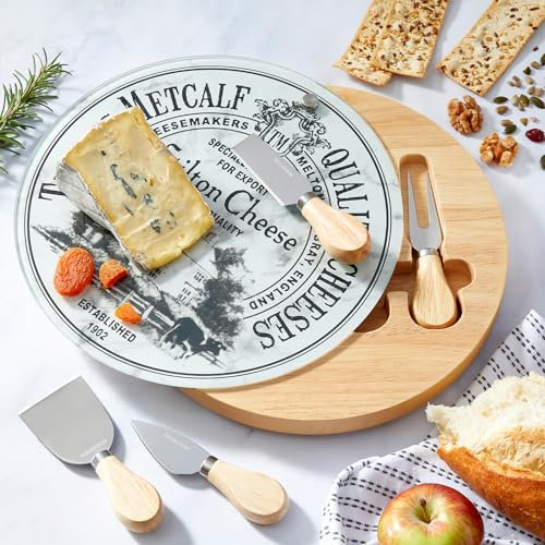 Occasion Swivel Cheese Board Gift Set & Expert Cheese Knives Included