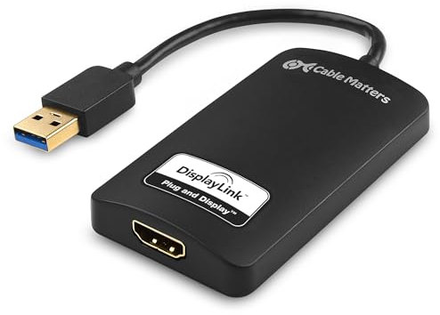 Cable Matters SuperSpeed USB 3.0 to HDMI Adapter (USB to HDMI Adapter) for Windows up to 1440p in Black