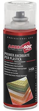 Ambro-Sol V400PRIMER2 Smalto Trattamento per Superfici, Primer Ancorante Plastiche, Fondo da Applicare Prima della Verniciatura di Materiali Plastici, Bomboletta Spray in Banda Stagnata 400 ml