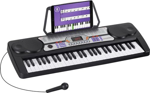 McGrey BK-5410 54 Tasten Keyboard inkl. Mikrofon zum Mitsingen (ideal für Kinder und Einsteiger, extra großes LCD-Display, 255 Sounds und Rhythmen, umfangreiche Lernfunktion, Kopfhöreranschluss)