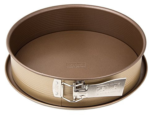 Zenker Springform Ø 28 cm MOJAVE GOLD, Backform mit Flachboden und Auslaufschutz aus Stahlblech, runde Kuchenform mit keramisch verstärkter Antihaftbeschichtung (Farbe: Mahagoni/Gold), Menge: 1 Stück