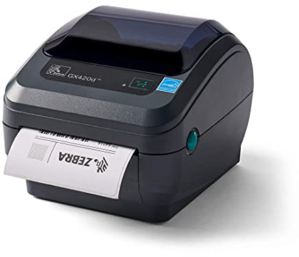 Zebra - Impresora térmica directa GX420d para etiquetas, recibos, códigos de barras, etiquetas y muñequeras - Ancho de impresión de 4 pulgadas - Conectividad de puerto USB, serie y paralelo (renovada)