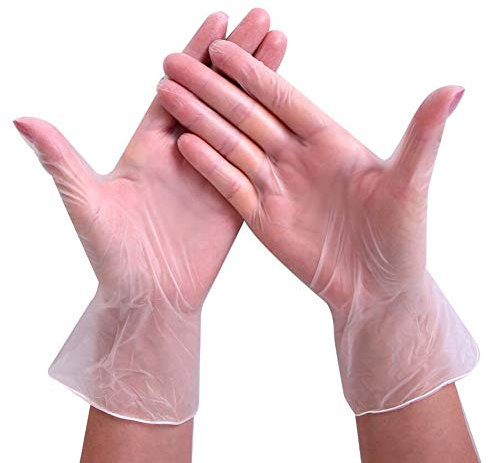 Jingyun 100 Zählungen Einweg-Latex Einweg-Lebensmittelhandschuhe Safe Hand Gloves-Transparent C01