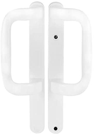 White Trojan Sliding Patio Door Handle Non Locking Dummy Set 154mm Fixing Fully Reversible Patio P Handle