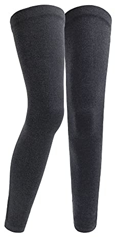 Milya Scaldamuscoli lunghi invernali da donna, in cashmere, scaldamuscoli sopra il ginocchio, a maglia, L-grigio scuro., Taglia unica