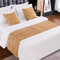 AMBERIS Camino De Cama Dorado, Bufanda De Cama Moderna De Chenilla Suave Que No Se Decolora