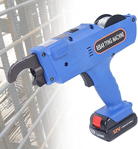 Rebar Tier Bindemaschine Elektrische 12V Wiederaufladbares Rebar Tier Werkzeugset Handheld Elektrobindegeräte für 8-34mm Bindebereich Automatische Drahtbindemaschine