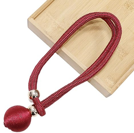 Gardinenbänder 4 Stück Umreifungsseil Kein Stanzen Keine Installation Gardinenschnalle Vorhangband Fensterdekoration, Rot