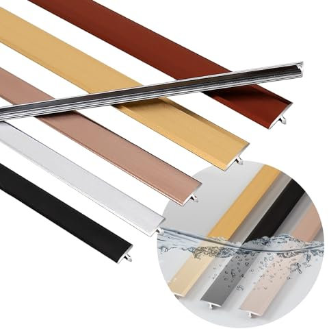 LIYI929GP T-Profil Übergangsschiene Übergangsprofil Leicht Zu Schneiden, 90cm Boden/Teppich Laminat Übergangsleiste Flach, Glatt Leicht Dauerhaft Bodenleisten Wandanschlussprofil Türschwellen Leiste