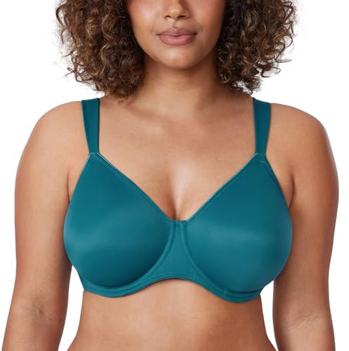 DELIMIRA Damen T-Shirt Minimizer BH mit Bügel Große Größen Ohne Gepolstert Borealis-Grün 80F