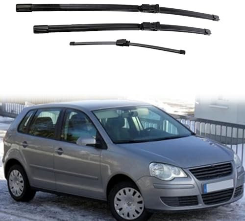 SUMRED Scheibenwischer für Polo 4 Hecktür typ 9n 3 2006-2009 Geräuschloses Wischerblatt Ohne Knochen,Black