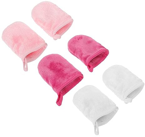 DOITOOL 6 Stück Mikrofaser Gesichtsreinigungshandschuhe Make up Entferner Hypoallergen Waschbar Wiederverwendbar 60°c Waschbar Hautfreundlich Für Tägliche Gesichtsreinigung