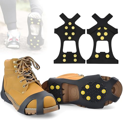 Anti Rutsch Schuhspikes, 2 Stück Steigeisen, Grips Schuhkrallen, Ice Grips Schuhkrallen, rutschfeste Eisspikes, Winter Schuhspikes, Anti Rutsch Spikes, Schuhspikes passend für jeden Schuh