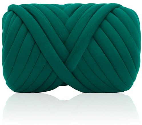 50M dicke Chunky Wolle 1000g sperrige Armstricken Wolle für Teppich (Malachitgrün)