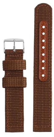 SpaRcz Nylon-Uhrenkette, klein, quadratisch, für Herren, mit Nadelschließe, 18mm, Braun, 18mm