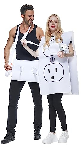 EraSpooky Presa e spina Coppia Costume Abiti di Halloween per adulti per uomo Donna, 1 paio