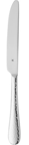 WMF Sitello Menümesser 23,8 cm, Tafelmesser, Monobloc-Messer, Cromargan Edelstahl poliert, Hammerschlag, ergonomisch, glänzend, spülmaschinengeeignet, silber