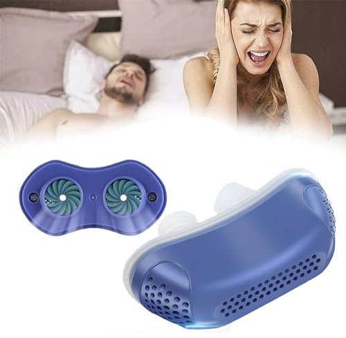 Dilatatore Nasale AntiRussamento, Doppio Ventilatore Turbo Dispositivo Elettrico Anti-russamento Silicone Relax Lavabile, Alta Efficienza Aria Dentro e Fuori, Comodo da Indossare