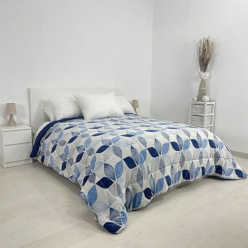 Rufino Díaz Edredón Acolchado Coralina Sherpa 500 Gr Hojas (Azul - 135 cm) - Otoño/Invierno - Suave y cálido para tu Descanso