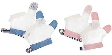 Abaodam 2paare Schutzhandschuhe Gegen Daumenlutschen Und Fingernägelkauen Babyschutz-handschuhe Atmungsaktiv Hautfreundlich Formstabil Für Neugeborene Und Kleinkinder Für Drinnen Und Drauß