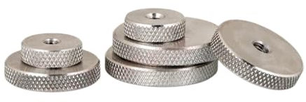 Generisch 1–5 Stück M3 M4 M5 M6 M8 M10 M12 Rändelmutter aus Edelstahl 304, flacher Kopf, gerändeltes Netz, Einstellmuttern, handfest angezogene Muttern(M4x16x5mm (2pcs))