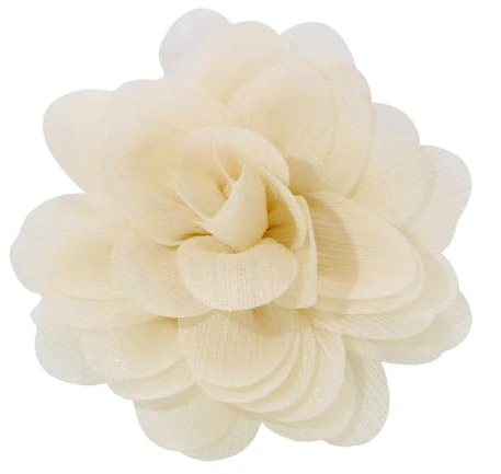 100mm Broches De Fleurs Pour Femme Très Grand Rose Tissu Satin Épinglette Revers Délicat Tissu Satin Broche Camélie Fleurs Pour Soirée De Mariage Vêtements De Danse Accessoires Bijoux (Beige)