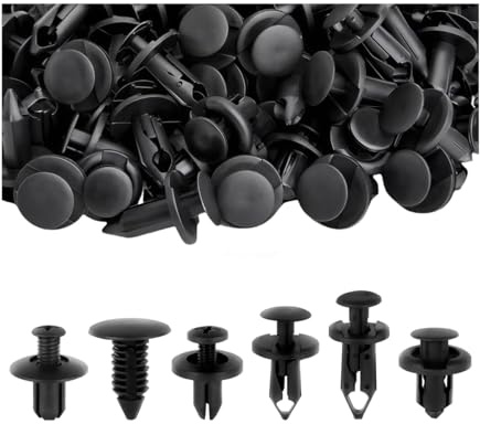 CGEAMDY 190 Pcs Rivetti in Plastica, Clip di Fissaggio per Paraurti, Set di Viti di Ricambio in Scatola per Clip di Assetto per Auto, 6 Diverse Tipologie Clips, Accessorio Universale per Veicoli
