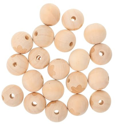 HOMSFOU 20stücke Holzperlen Lose Zum Basteln Perlen Schmuck Machen Zubehör Abstandsperlen Für Halsketten Armbänder Selbermachen Materialien Perlen Zum Nähen Und Dekorieren