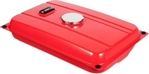 KigerNee Depósito de combustible para generador [15L de hierro] Tanque de gasolina universal para generadores de electricidad, incl. filtro y llave de gasolina, 54,9x36 cm (Rojo) para construcción
