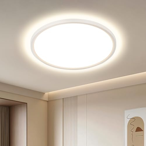 OTREN LED Deckenlampe 30CM 28W 2800LM Deckenleuchte Flach 4000K Neutralweiß, IP44 Badezimmer Lampe Decke für Bad Küche Flur & Schlafzimmer