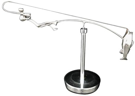 Mwqpgyh Escultura de Equilibrio de Pescador de 25 x 6 x 12 cm, Escultura de Pesca de Metal, Arte de Equilibrio para tu Espacio, esculturas de Pescador, Arte de Equilibrio de caña de Pescar con Piezas