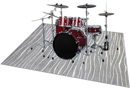 ZAJENKUB Tappeto Insonorizzato Tamburo Antiscivolo, Tappeto per Batteria e Strumenti a Percussione Elettronici, Tappeti Rettangolari per Grancassa, Tamburo Rullante e Altri Strumenti 200 x 160 cm