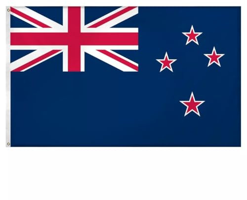 Drapeau Coupe du Monde 2026 - Drapeau national officiel 1,5 m x 90 cm, double face, avec œillets en laiton, États-Unis, Canada, Mexique (Nouvelle-Zélande)