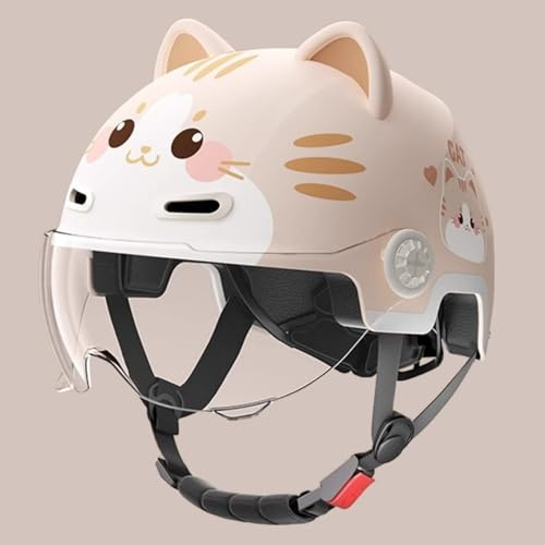 Casco Da Motociclista Per Bambini, Casco Jet Da Moto Per Bambini Con Visiera Parasole Per Bambini E Bambine Dai 3 Ai 12 Anni, Omologato ECE 22.06, Casco Da Scooter Per Bambini C,53-56cm