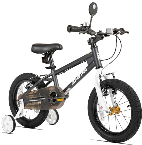 JOYSTAR Lomand 18 Inch Kids Bike with Training Wheels 18Inch Bike for Ages 5-8 Year Old Boys Girls Children BMX Bicycle Gray