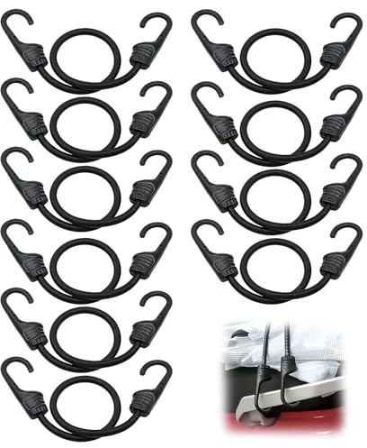 Rainway 10 unidades de goma tensora con gancho de 30 cm, expansor de fijación con ganchos de plástico, cuerda elástica de material resistente, 1,5 veces de estiramiento para el hogar, al aire libre
