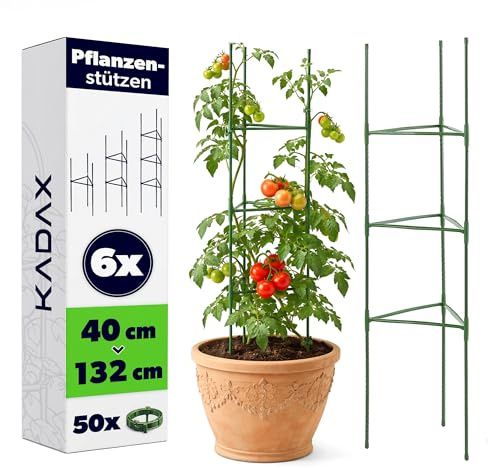 KADAX Tomater växtstöd set om 6, 132 x 30 cm