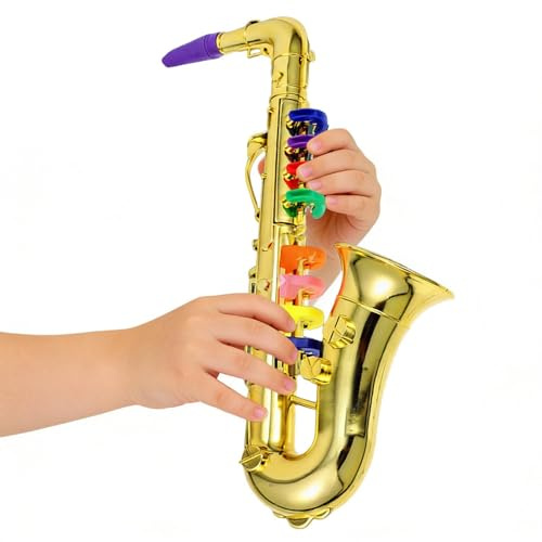 Sassofono per Bambini - Strumento Musicale Sassofono,Gioco Educativo - Regalo Compleanno Festa Scuola Performance Palco Giochi di Ruolo Talento Show