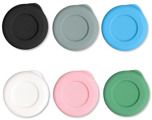 Werownsgso 6 Pack Milk Bottle Tops Reusable Silicone Mixed Without Bottle Leak-Proof Milk Bottle Tops Dishwasher Safe Suitable for One Pint Milk Glass Bottles (One Pint, Not 1L)