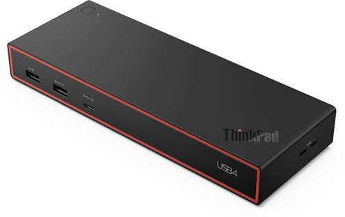 Lenovo ThinkPad USB4 Dock 5000-100W EU - Docking station USB4 - Nero con profilo rosso