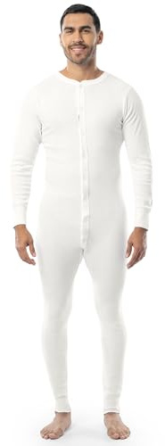Indera Traje de Punto Acanalado de algodón para Hombre, Blanco, Talla M