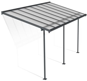Canopia by Palram Pergola Sierra 2.3X4.5 m in Alluminio e Policarbonato, Moderna ed Elegante, per Coprire una Terrazza Tutto L'anno (Grigio)