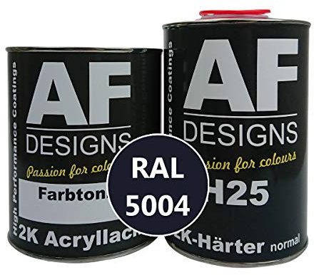 Alex Flittner Designs 2K Acryl Lack Autolack 7,5 kg Set RAL 5004 Schwarzblau glänzend incl. Härter