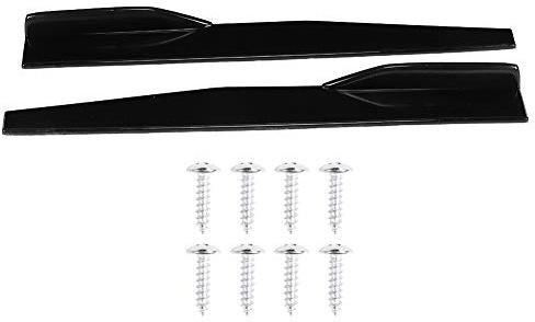Qiilu Divisores Laterales del Coche, 29,3 Pulgadas Faldón Lateral del Coche Divisores basculantes Protector Universal antiarañazos Piezas modificadas en Negro Brillante