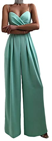 Minetom Jumpsuit da Donna Elegante Pizzo Tinta Unita Playsuit Tuta Cerimonia Cocktail Overall Monopezzi Tutine