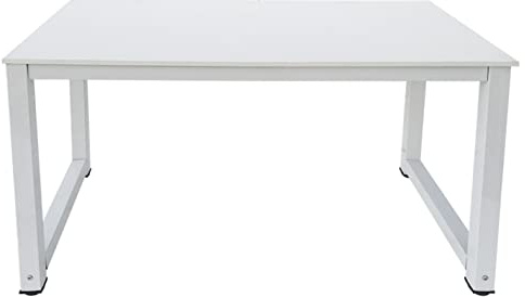 VDD Scrivania - Scrivania per computer, tavolo da cucina, in metallo, legno, 120 cm x 60 cm, colore: Bianco