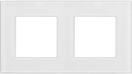 Maclean MCE729W 2-Fach Glasrahmen Panel 157x86mm für teckdose Modulare Wandsteckdose Unterputzdose Wanddose Einbaudose Unterputz Montage (2-fach Glasrahmen für Steckdose, Weiß)