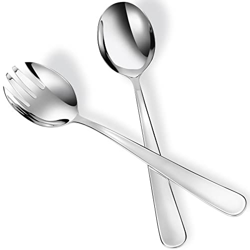 KEAWELL Premium 9.45 Louise Salad Servers, 18/10 Stainless Steel, Exceptional mirror finish, Dishwasher Safe (Salad Servers)