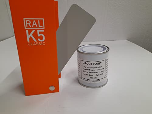 Tile Grout Paint. Grouting Paint. Light Grey. Satin Finish. Brush Applied. 150ml