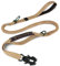 Joytale Taktische Hundeleine, 1.2m-1.8m Bungee Hundeleine Reflektierend mit 2 Gepolsterten Griffen, Autosicherheitsgurt, Leine Hund ohne Zugkraft für Mittelgroße, Große, X-Große Hunde, Coyote Braun